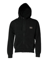 Dolce & Gabbana Black Logo Full Zip Hooded Men Sweatshirt Sweater - IT44 | XS - Hoodies