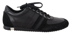 Dolce & Gabbana Black Logo Leather Casual Sneakers Shoes - EU39/US6 - Sneakers