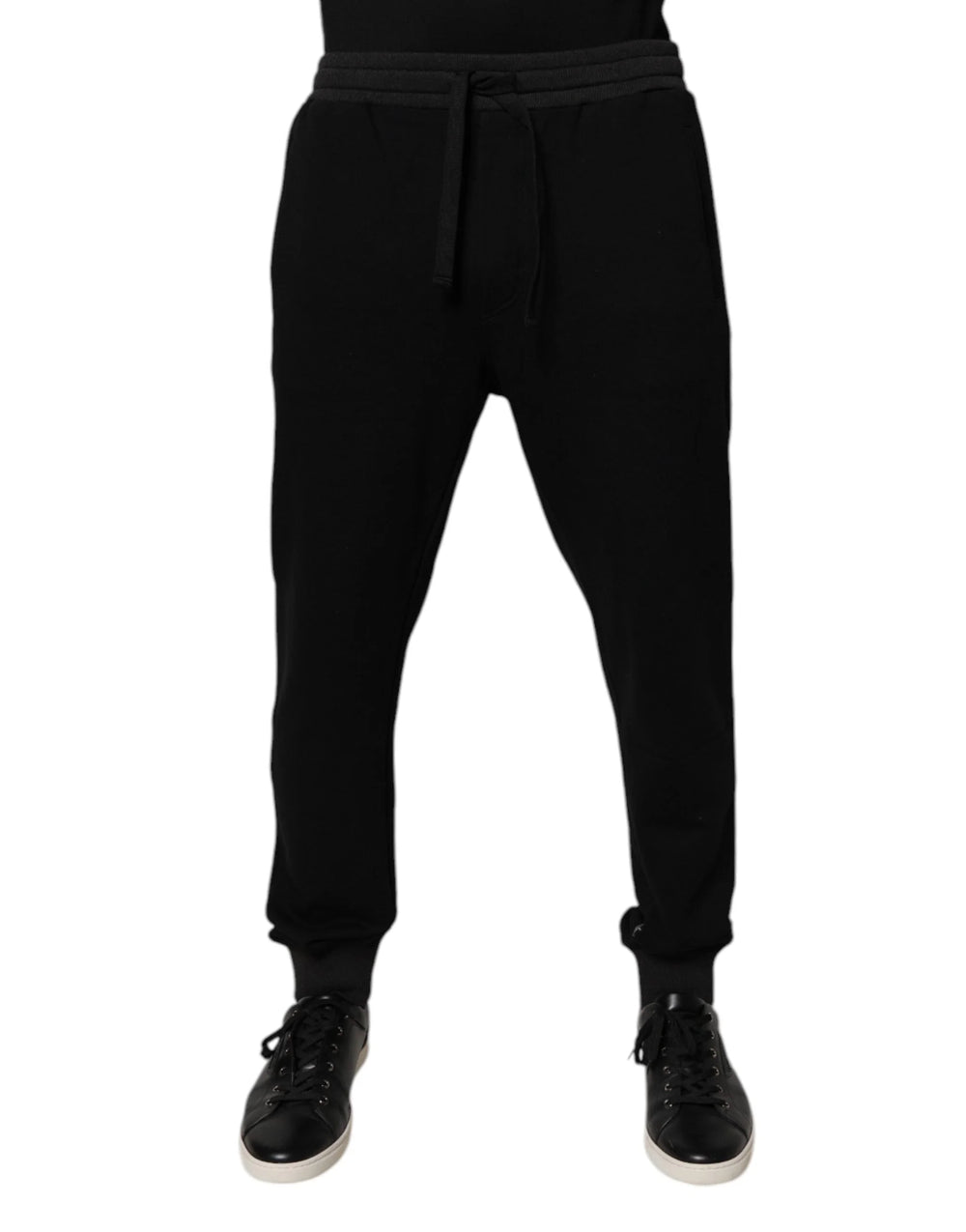 Dolce & Gabbana Black Logo Men Jogger Cotton Sweatpants Pants - IT48 | M