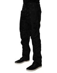 Dolce & Gabbana Black Logo Monogram Straight Pants - IT48 | M - Trousers