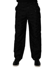 Dolce & Gabbana Black Logo Monogram Straight Pants - IT48 | M - Trousers