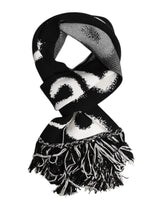 Dolce & Gabbana Black Logo Neck Warmer Wrap Men Shawl Scarf - Scarves & Shawls
