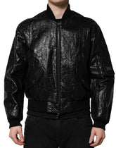 Dolce & Gabbana Black Logo Plaque Bomber Full Zipper Jacket - IT46 | S - Bomber Jackets