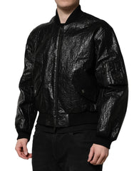 Dolce & Gabbana Black Logo Plaque Bomber Full Zipper Jacket - IT46 | S - Bomber Jackets