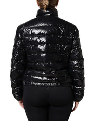 Dolce & Gabbana Black Logo Plaque Full Zip Puffer Jacket - Puffer Jackets