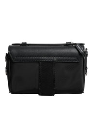 Dolce & Gabbana Black Logo Plaque Leather Buckled Shoulder Crossbody Bag - Cross Body Bags