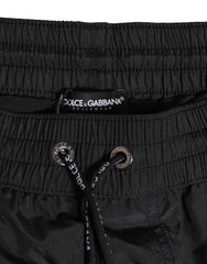 Dolce & Gabbana Black Logo Polyester Beachwear Shorts Swimwear - IT7 | XL