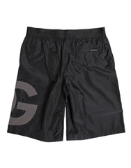 Dolce & Gabbana Black Logo Print Beachwear Men Shorts Swimwear - IT4 | S - Swim Boxers