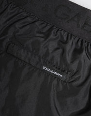Dolce & Gabbana Black Logo Print Beachwear Men Shorts Swimwear - IT4 | S - Swim Boxers