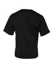 Dolce & Gabbana Black Logo Print Cotton Men Crew Neck T-shirt - IT46 | S - T-Shirts