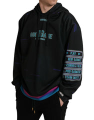 Dolce & Gabbana Black Logo Print Hooded Sweatshirt Sweater - IT58 | XXL - Hoodies