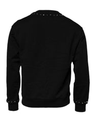 Dolce & Gabbana Black Logo Stud Pullover Sweatshirt Sweater - IT46 | S