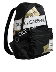 Dolce & Gabbana Black Logo Tape Polyamide School Travel Backpack Men Bag - Backpacks