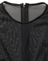 Dolce & Gabbana Black Long Sleeve Sheer Fitted Maxi Dress - IT40|S