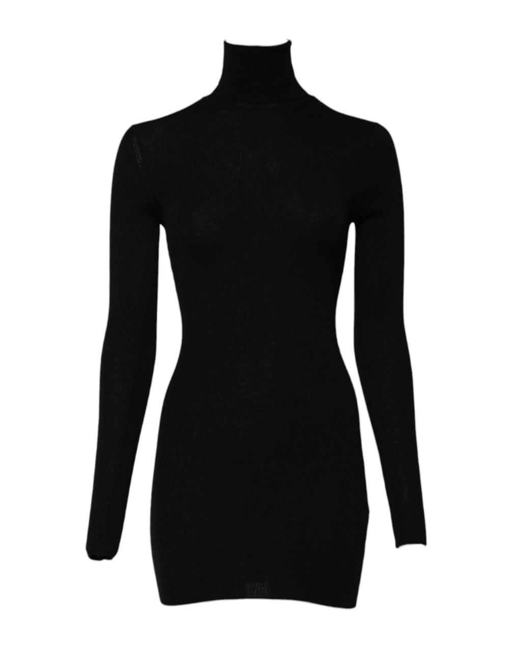 Dolce & Gabbana Black Long Sleeves Turtle Neck Mini Dress - IT36|XXS - Dresses