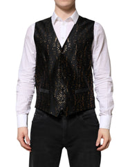 Dolce & Gabbana Black Lurex Dress Formal Men Waistcoat Vest - IT50 | L - Vests