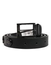 Dolce & Gabbana Black Luxury Leather DG Studs Buckle Belt - 90 cm / 36 Inches - Belts