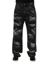 Dolce & Gabbana Black Marbled Effect Straight Men Denim Jeans - IT48 | M - Jeans