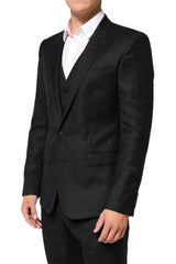 Dolce & Gabbana Black MARTINI 2 Buttons Suit 3 Piece Suit - IT50 | L - Suits
