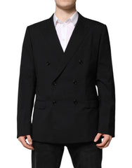 Dolce & Gabbana Black MARTINI Double Breasted Suit Jacket - IT54 | XL - Sport Jackets
