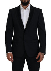 Dolce & Gabbana Black MARTINI Slim Fit Jacket Blazer - IT50 | L - Sport Jackets