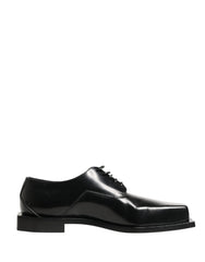 Dolce & Gabbana Black Matte Lace-Up Leather Dress Derby Shoes