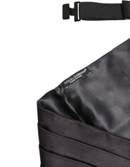 Dolce & Gabbana Black Men 100% Silk Belt Wide Waist Cummerbund - IT54 | XXL - Suspenders