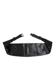 Dolce & Gabbana Black Men 100% Silk Belt Wide Waist Cummerbund - IT54 | XXL - Suspenders