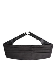 Dolce & Gabbana Black Men 100% Silk Belt Wide Waist Cummerbund - IT54 | XXL - Suspenders