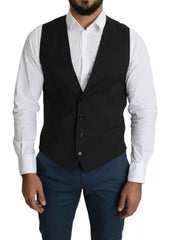 Dolce & Gabbana Black Men Formal STAFF Dress Waistcoat Vest - IT48 | M - Vests