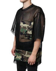 Dolce & Gabbana Black Mesh Camouflage Short Sleeves T-shirt - IT52 | XL - T-Shirts