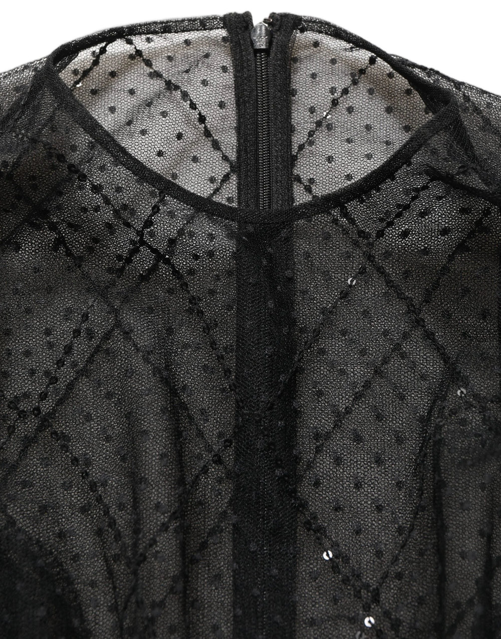 Dolce & Gabbana Black Mesh Lace Long Sleeved Maxi Gown Dress - IT40|S