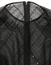 Dolce & Gabbana Black Mesh Lace Long Sleeved Maxi Gown Dress - IT40|S
