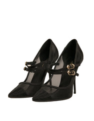 Dolce & Gabbana Black Mesh Mary Jane High Heels Pumps Shoes - Heels