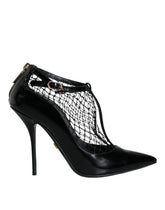 Dolce & Gabbana Black Mesh Patent Leather Heels Pumps Shoes - EU39/US8.5 - Heels