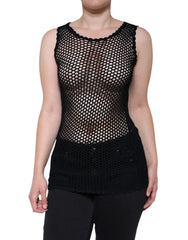 Dolce & Gabbana Black Mesh See Through Sleeveless Tank Top - IT40|S - Tank Tops