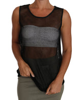 Dolce & Gabbana Black Mesh Transparent Blouse T-shirt - IT42|M - Tank Tops
