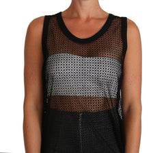 Dolce & Gabbana Black Mesh Transparent Blouse T-shirt - IT42|M - Tank Tops