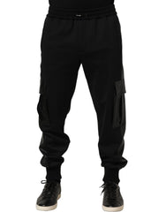 Dolce & Gabbana Black Mid Waist Cargo Jogger Sweatpants Pants - IT48 | M
