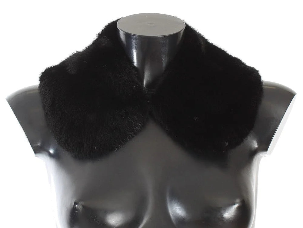 Dolce & Gabbana Black Mink Fur Shoulder Collar Scarf - IT40|S - Scarves & Shawls