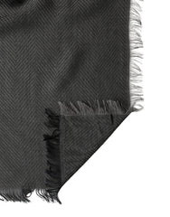 Dolce & Gabbana Black Modal Warmer Shawl Fringes 140cm x 134cm Men Scarf