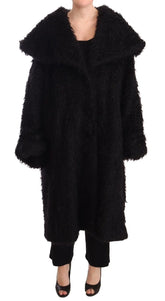 Dolce & Gabbana Black Mohair Fur Cape Trench Coat Jacket - IT40 | M - Capes