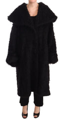Dolce & Gabbana Black Mohair Fur Cape Trench Coat Jacket - IT40 | M - Capes