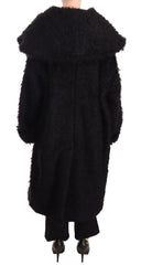 Dolce & Gabbana Black Mohair Fur Cape Trench Coat Jacket - IT40 | M - Capes