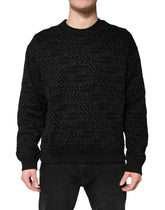 Dolce & Gabbana Black Monogram Crew Neck Sweatshirt Sweater