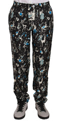 Dolce & Gabbana Black Musical Instrument Sleepwear Pants - IT46 | S - Joggers