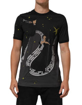 Dolce & Gabbana Black Musical Print Cotton Crew Neck T-shirt - IT54 | XL - T-Shirts