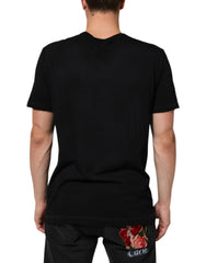Dolce & Gabbana Black Musical Print Cotton Crew Neck T-shirt - IT54 | XL - T-Shirts