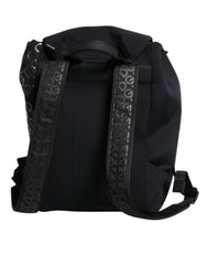 Dolce & Gabbana Black Neoprene Nylon DG Logo School Backpack Bag - Backpacks