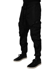 Dolce & Gabbana Black Nylon Cargo Jogger Men Sweatpants Pants - IT48 | M - Joggers